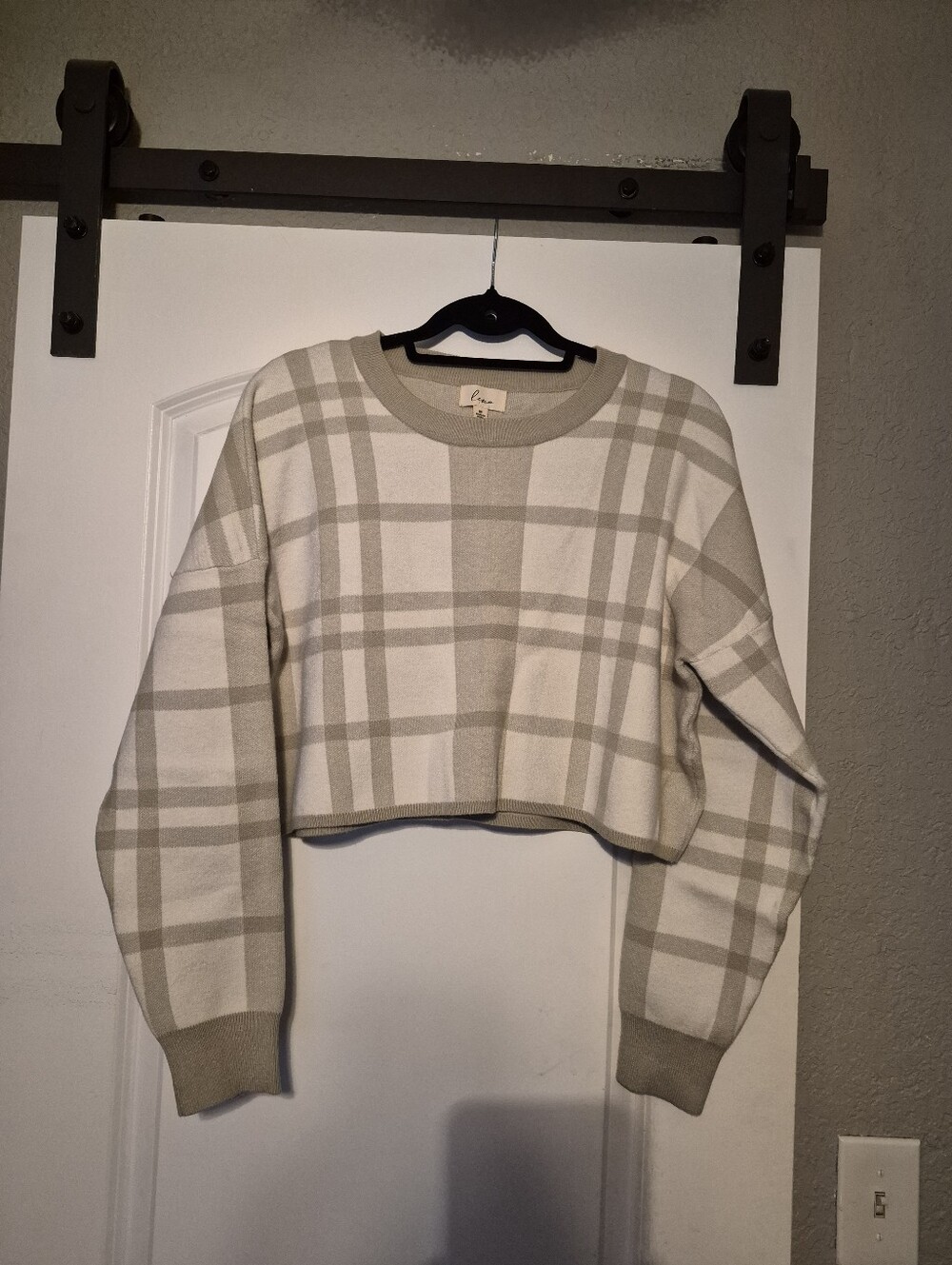 Lena Plaid Crop Top & Mini Skirt Matching Sweater Set, Medium, Like New - Picture 2 of 14
